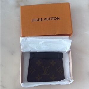 Louis Vuitton Black and Brown Monogram Coin Purse or Card Holder Vintage